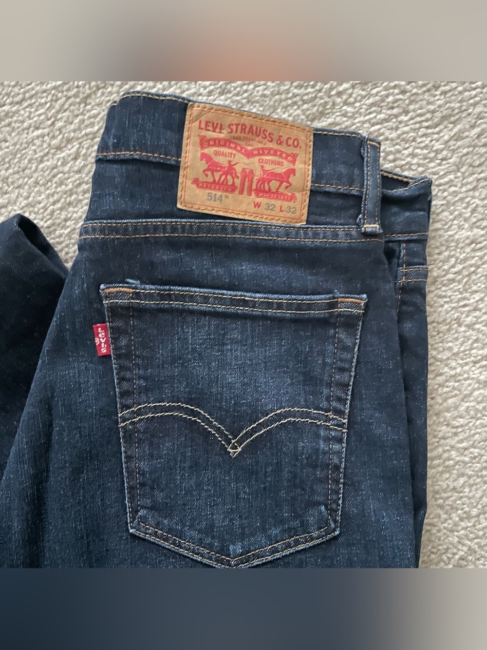 NWOT Levi's Men's 514 Dark Blue Straight-Fit Jeans 32Wx32L - Picture 12 of 14